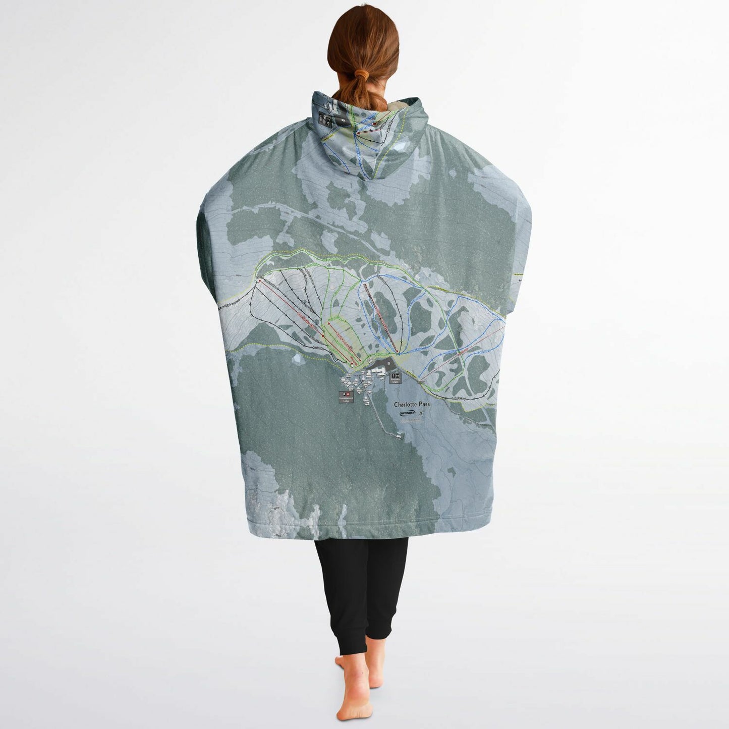 Charlotte Pass, Australia Ski Trail Map - Snug Hoodie - Powderaddicts