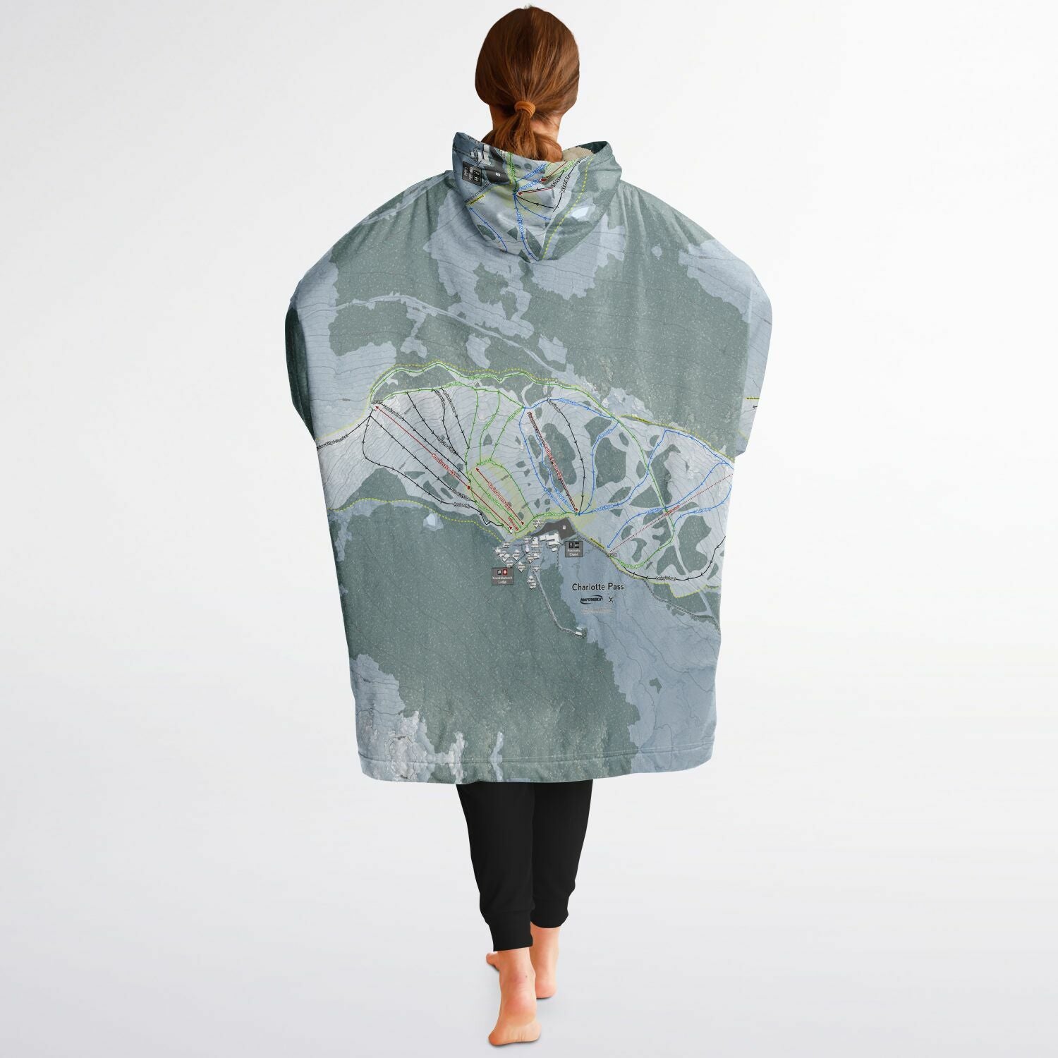 Charlotte Pass, Australia Ski Trail Map - Snug Hoodie - Powderaddicts