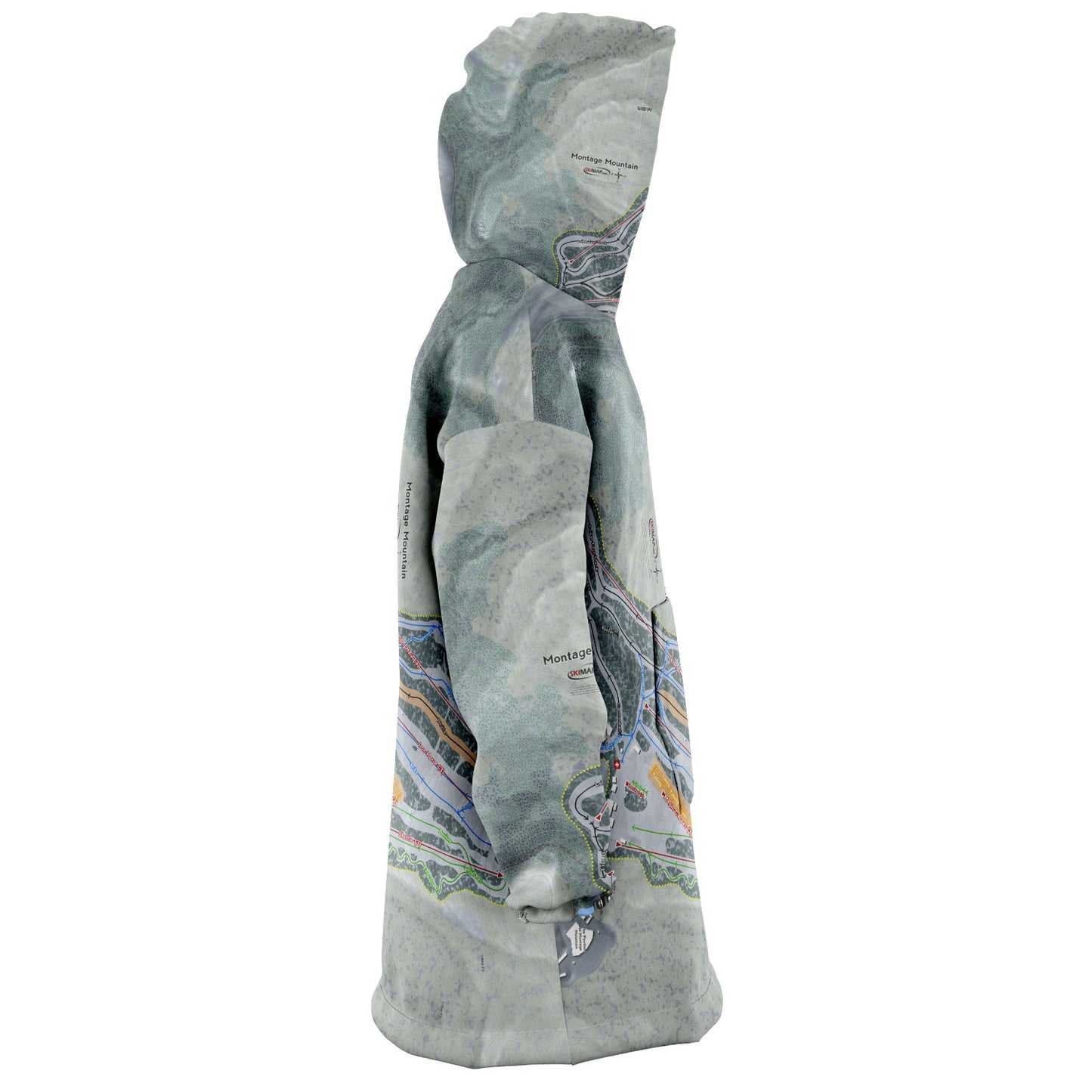 Montage Mountain, Pennsylvania Ski Trail Map Snug Hoodie