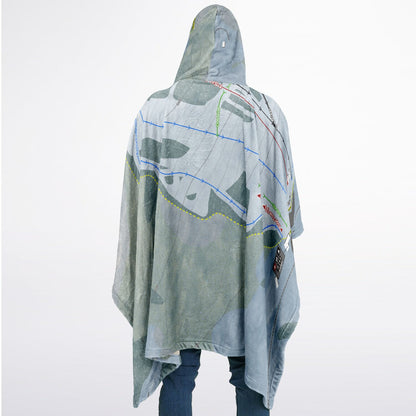 Lyndon Outing Club, Vermont Ski Resort Map Flannel Blanket Poncho