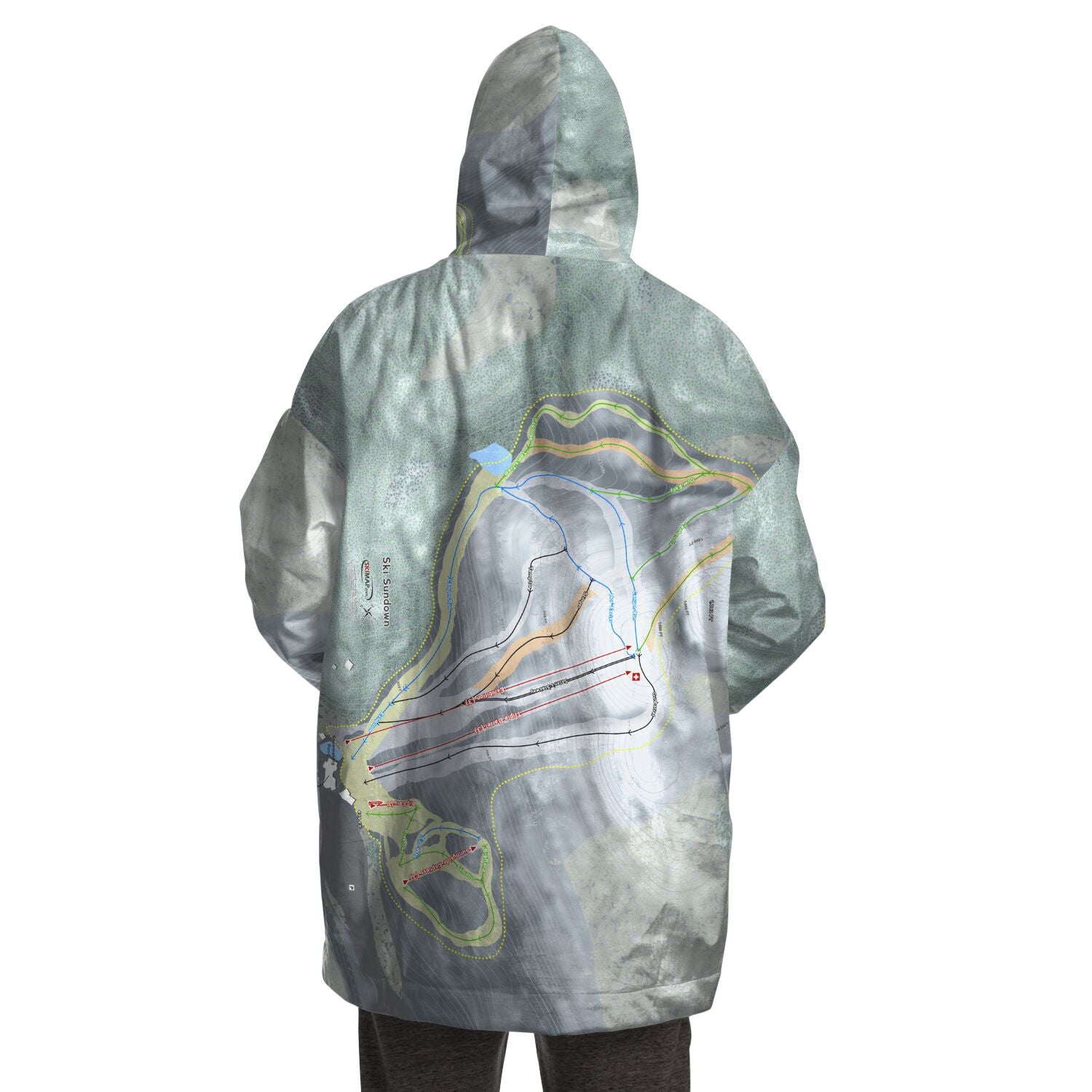 Ski Sundown, Connecticut Ski Trail Map - Snug Hoodie