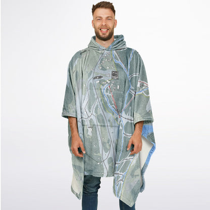Eagle Point, Utah Ski Resort Map Flannel Blanket Poncho