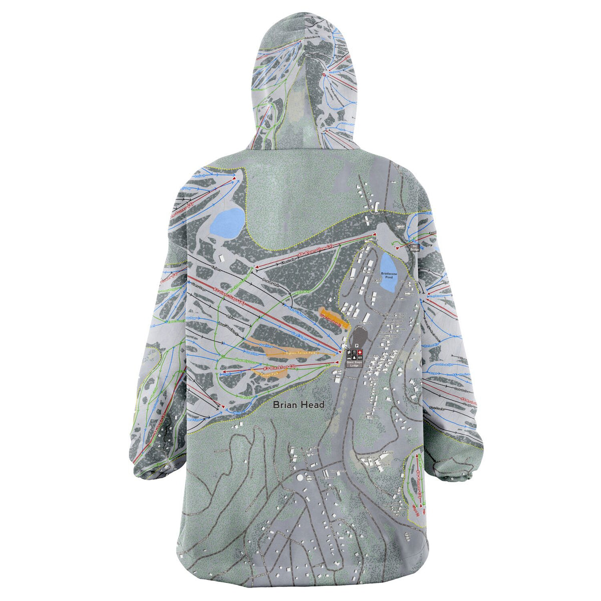 Brian Head, Utah Ski Trail Map - Snug Hoodie