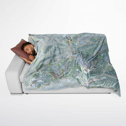 Deer Valley, Utah Ski Resort Map Flannel Blanket Poncho