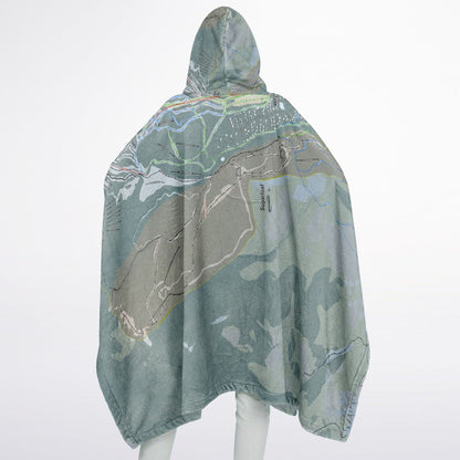Sugarloaf, Maine Ski Resort Map Flannel Blanket Poncho