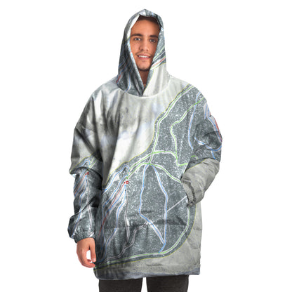 Snowy Range, Wyoming Ski Trail Map Snug Hoodie - Powderaddicts