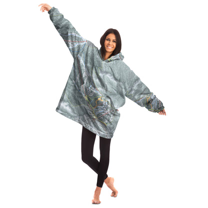 Diamond Peak, Nevada Ski Trail Map - Snug Hoodie - Powderaddicts