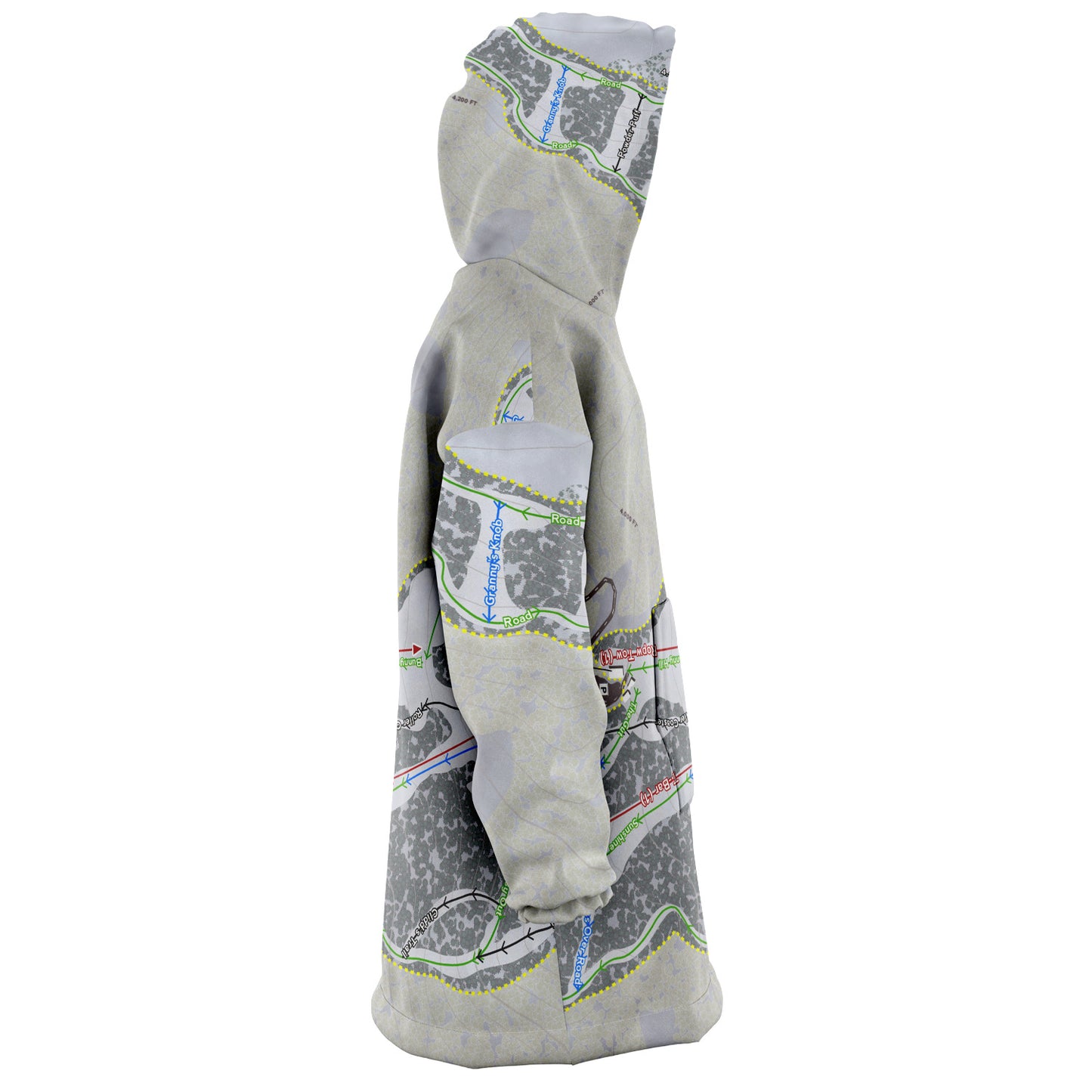 Bald Mountain, Idaho Ski Trail Map Snug Hoodie