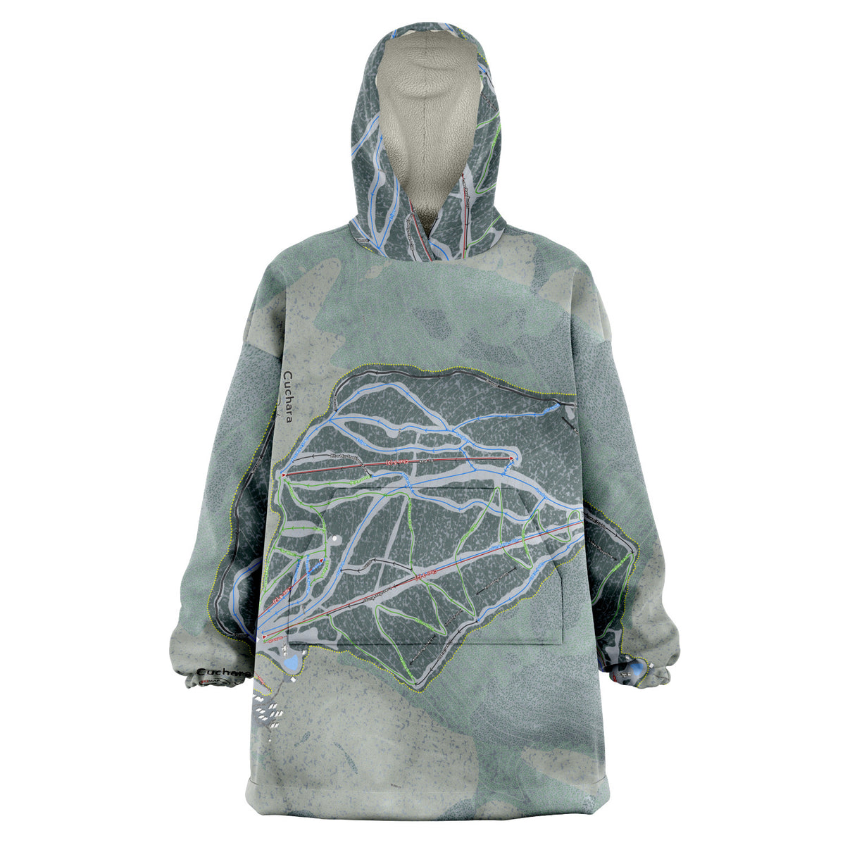 Cuchara, Colorado Ski Trail Map - Snug Hoodie