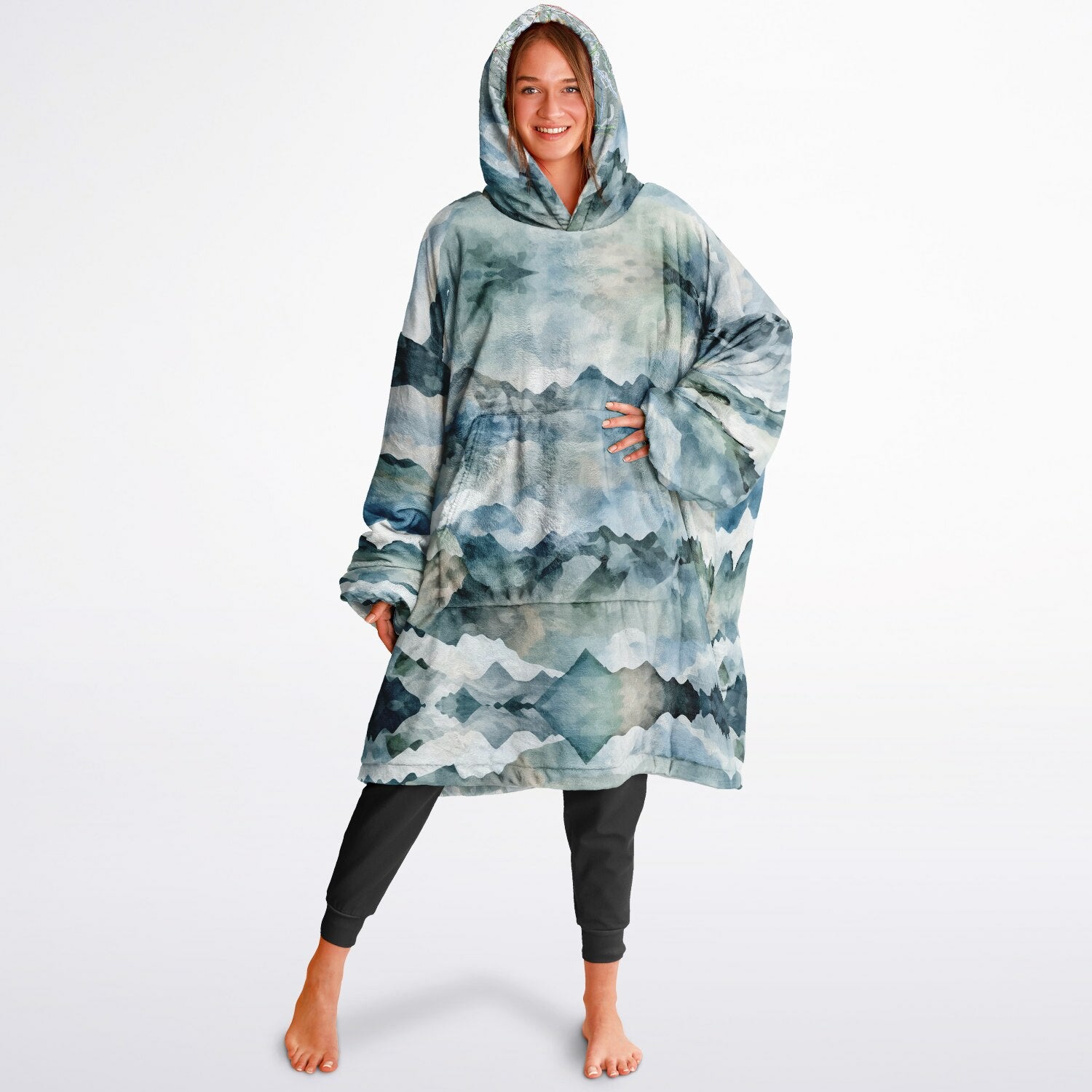 Powder Mountain, Utah Ski Resort Map Reversible Snug Hoodie