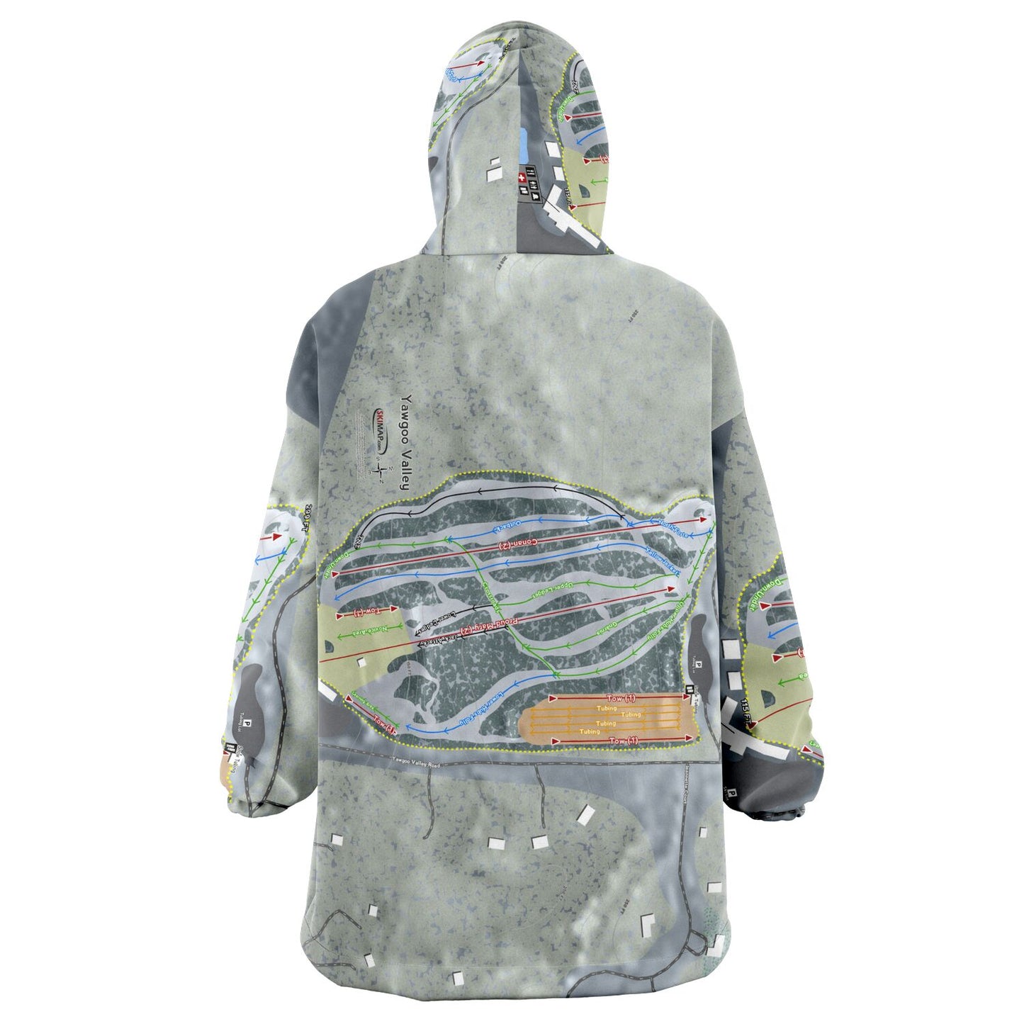 Yawgoo Valley, Rhode Island Ski Trail Map - Snug Hoodie - Powderaddicts