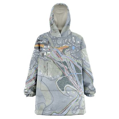 Beech Mountain, North Carolina Ski Trail Map Snug Hoodie - Powderaddicts