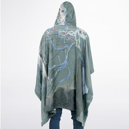 Wolf Creek, Colorado Ski Resort Map Flannel Blanket Poncho