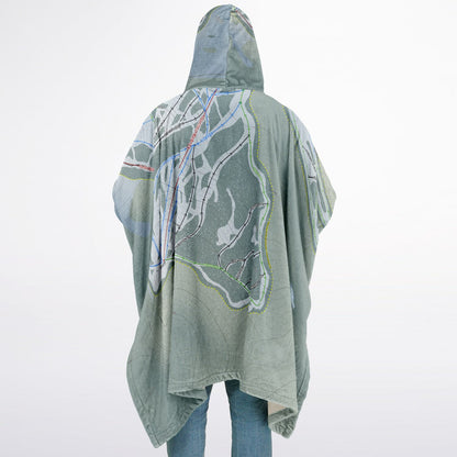 Manning Park, British Columbia Ski Resort Map Flannel Blanket Poncho