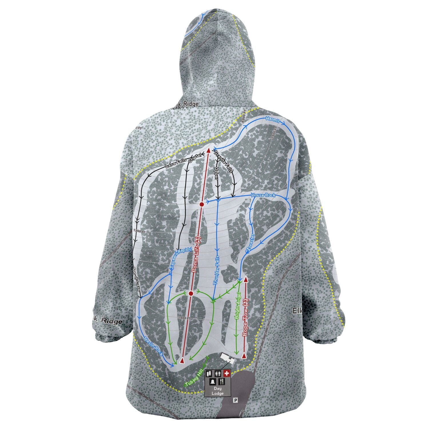 Elk Ridge, Arizona Ski Trail Map Snug Hoodie