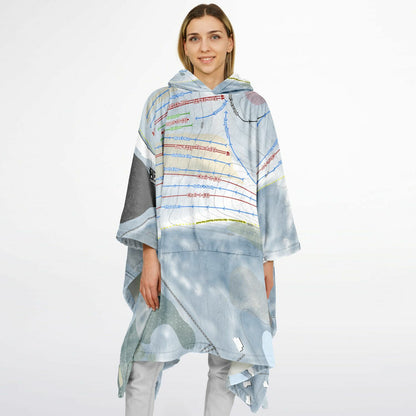 Mt Brighton, Michigan Ski Resort Map Flannel Blanket Poncho