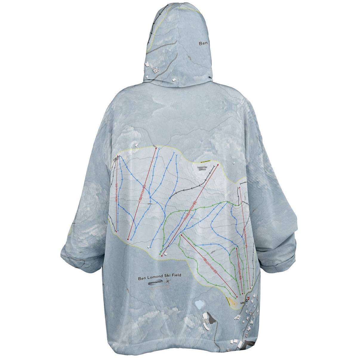 Ben Lomond Ski Resort, Australia Ski Trail Map - Snug Hoodie