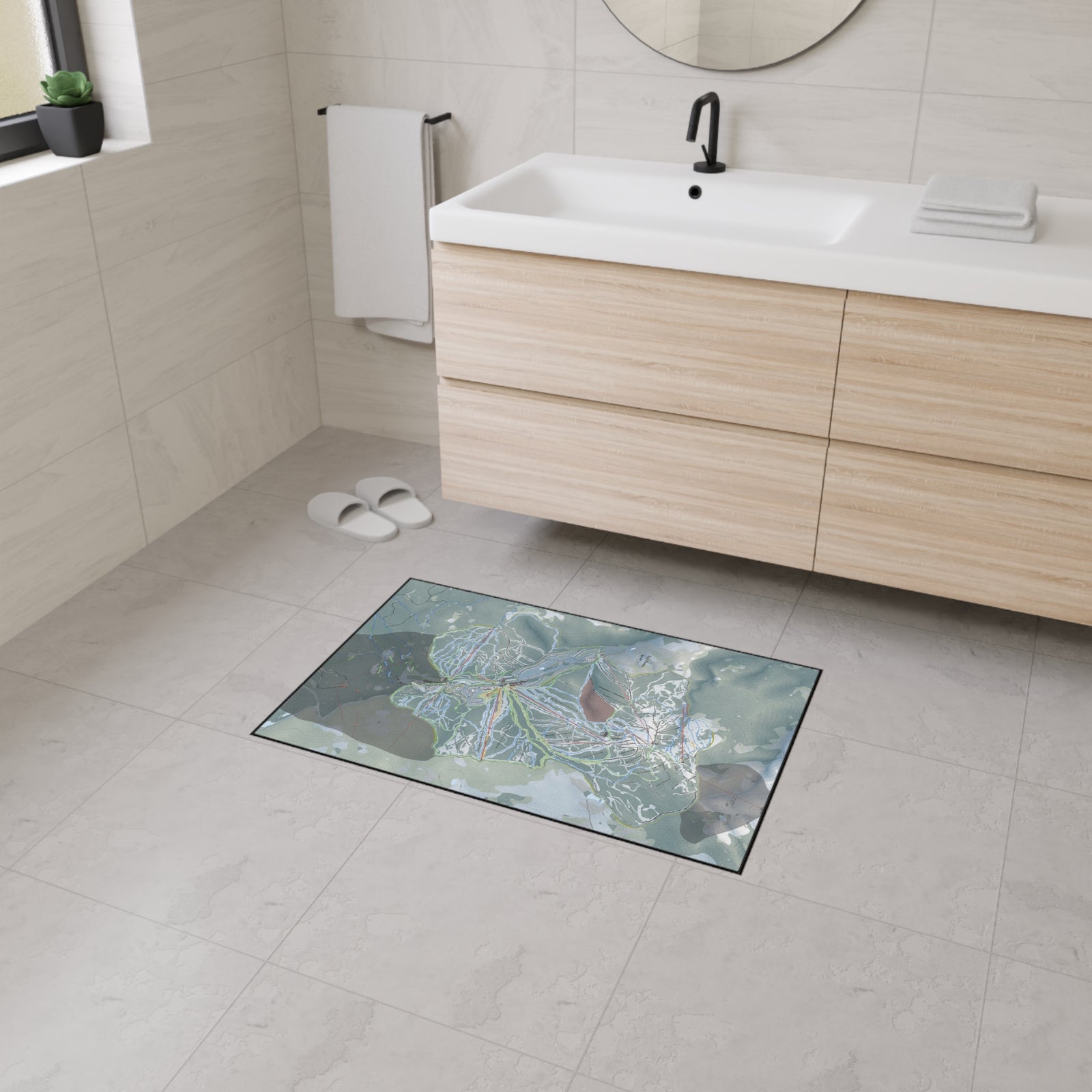 Sun Peaks, British Columbia Ski Resort Map Heavy Duty Floor Mat