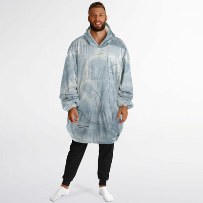 Awakino Ski Field, New Zealand Ski Trail Map - Snug Hoodie - Powderaddicts