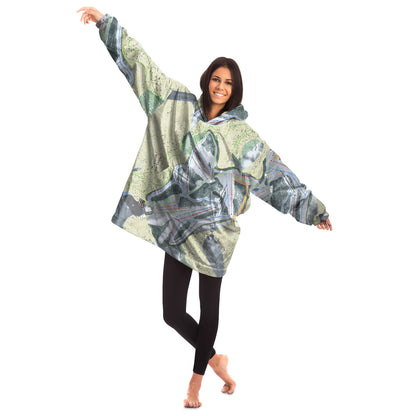 Hickory Hills, Michigan Ski Trail Map Snug Hoodie - Powderaddicts