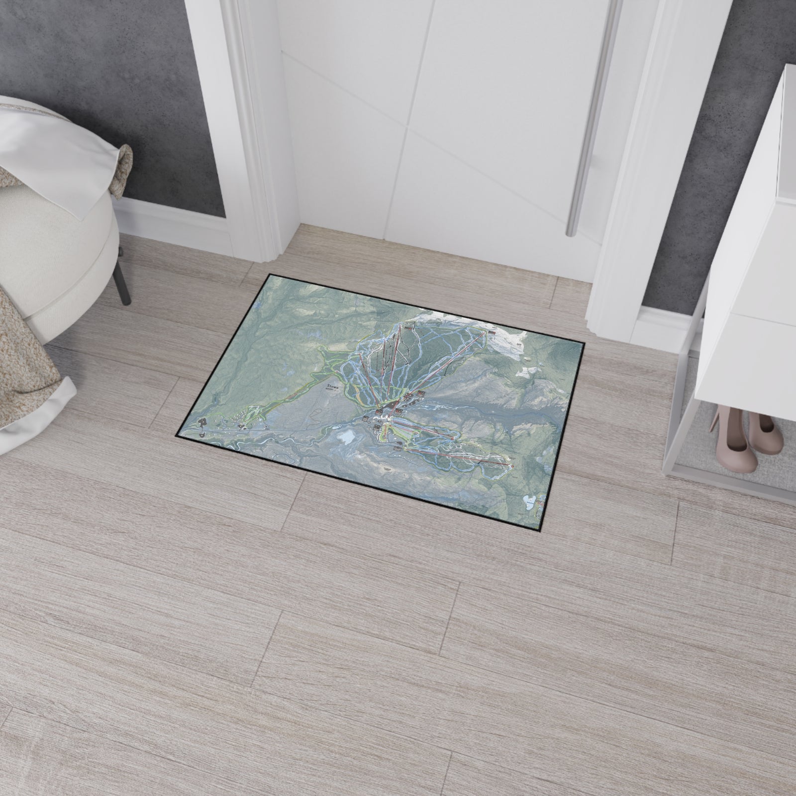 Stowe, Vermont Ski Resort Map Heavy Duty Floor Mat