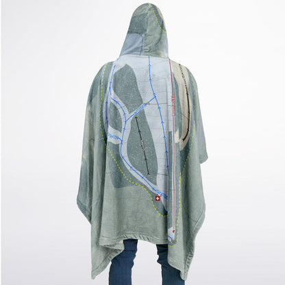 Storrs Hill, New Hampshire Ski Resort Map Flannel Blanket Poncho