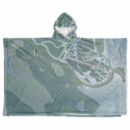 Mount Cain, British Columbia Ski Resort Map Flannel Blanket Poncho