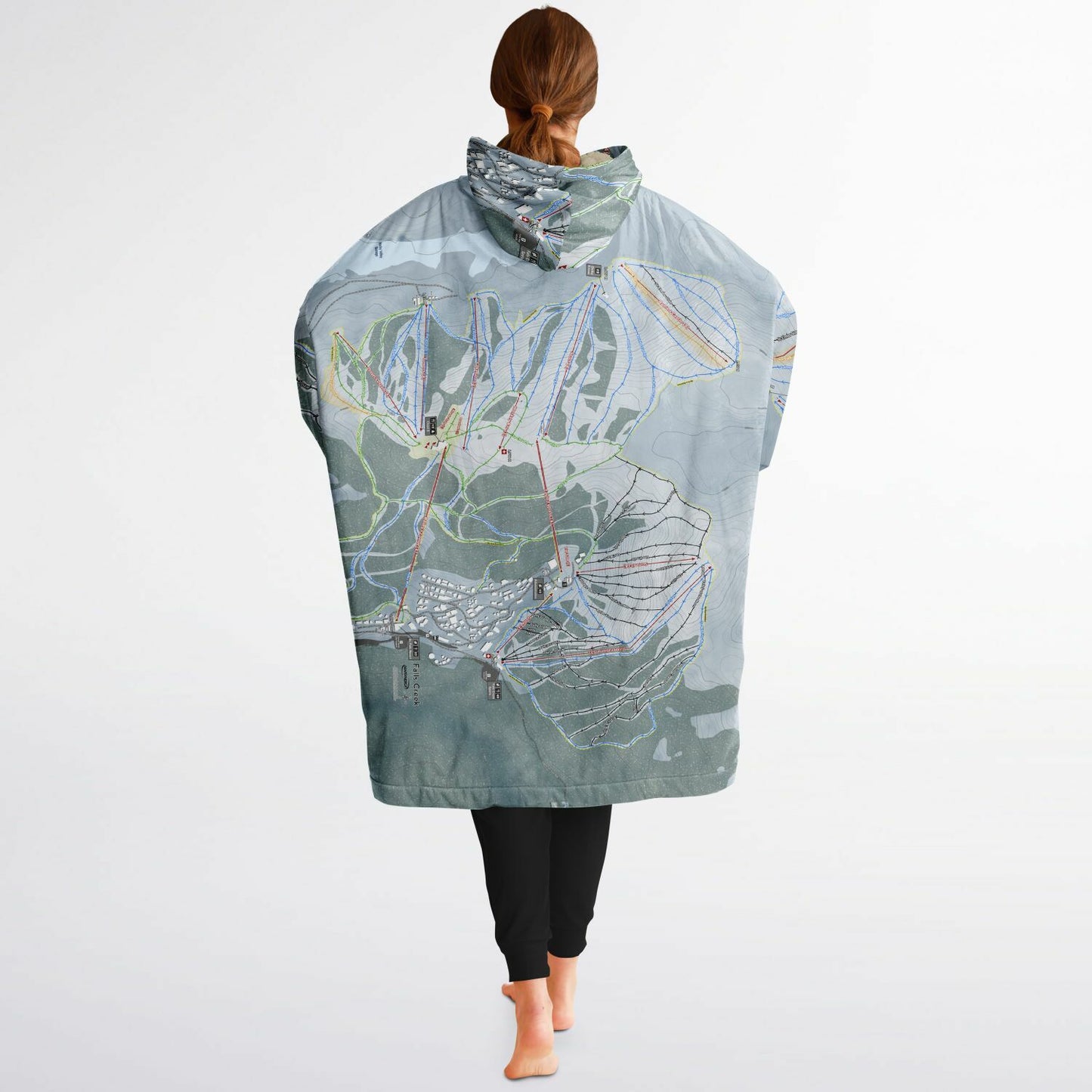 Falls Creek, Australia Ski Trail Map - Snug Hoodie - Powderaddicts