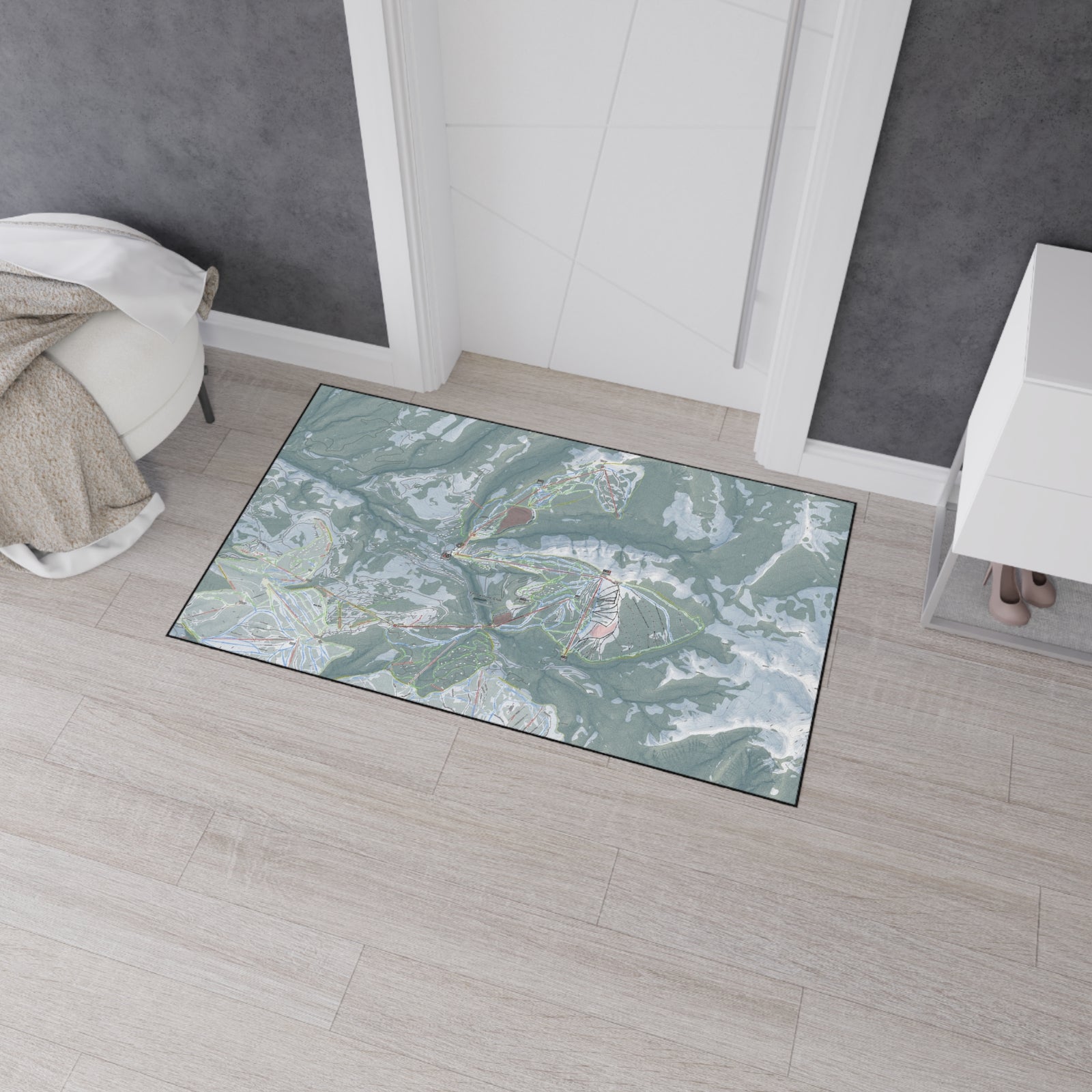 Yellowstone Club, Montana Ski Resort Map Heavy Duty Floor Mat