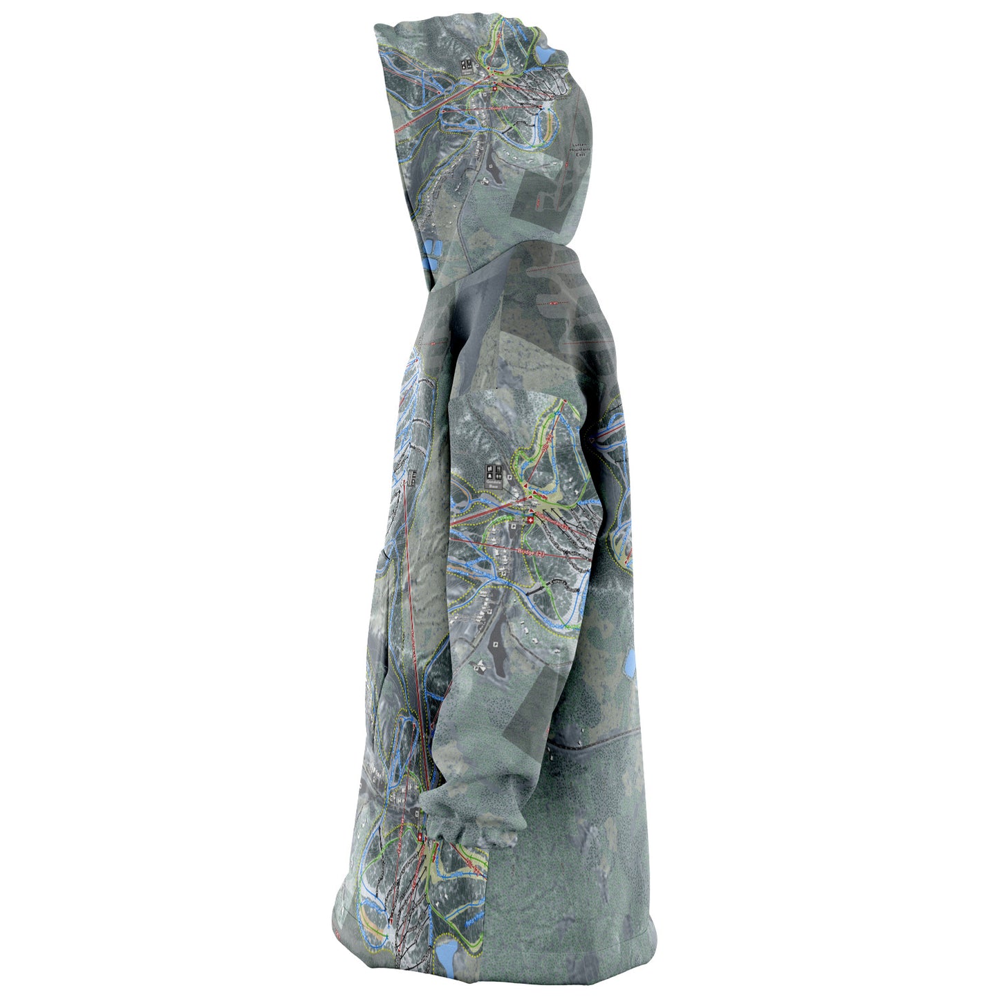Lutsen Mountains, Minnesota Ski Trail Map - Snug Hoodie - Powderaddicts