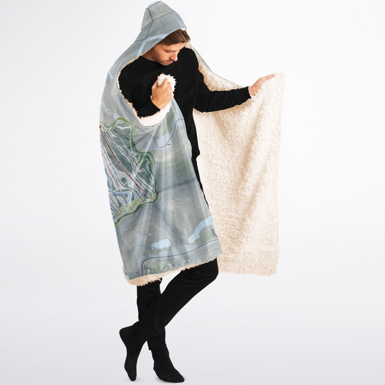 Seven Springs, Pennsylvania Ski Trail Map - Adult Hooded Blanket