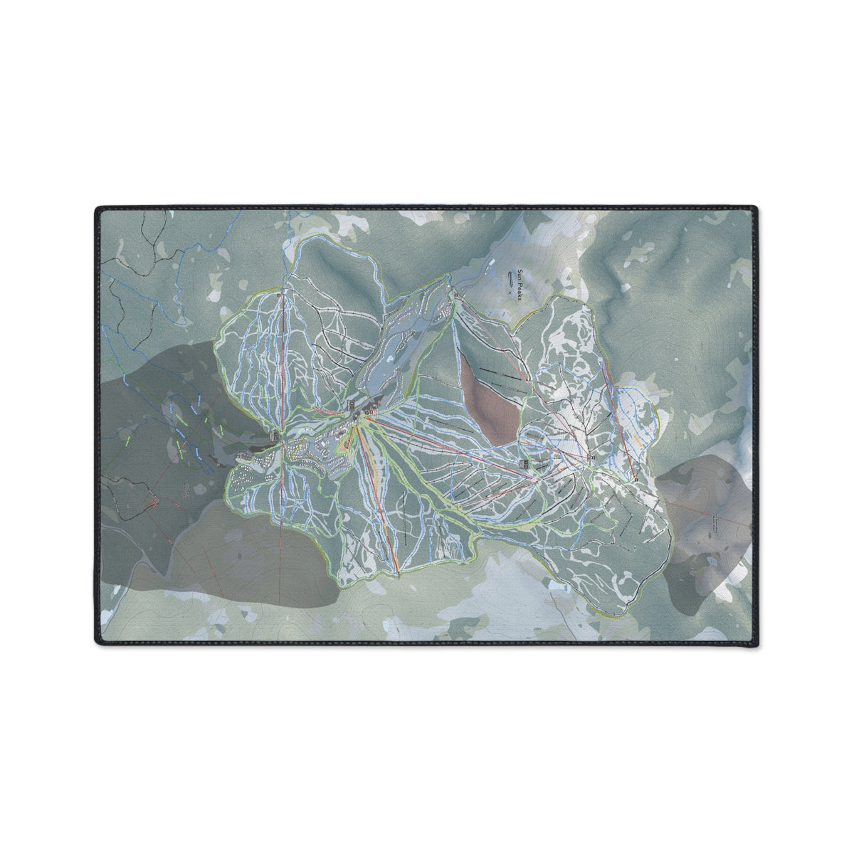 Sun Peaks, British Columbia Ski Resort Map Heavy Duty Floor Mat