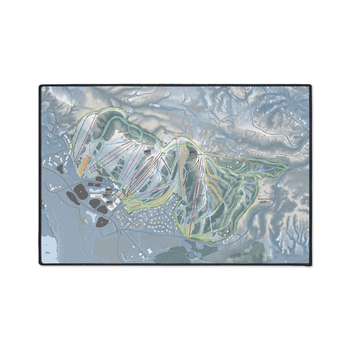 Boyne Mountain, Michigan Ski Resort Map Heavy Duty Floor Mat