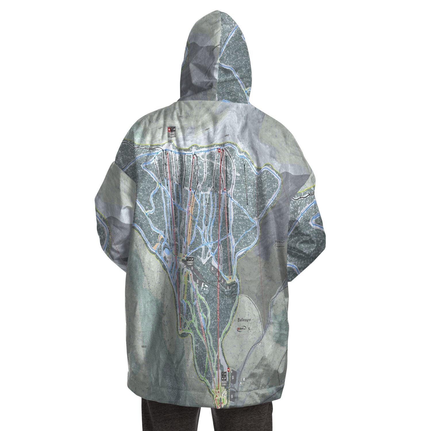 Belleayre Resort, New York Ski Trail Map Snug Hoodie