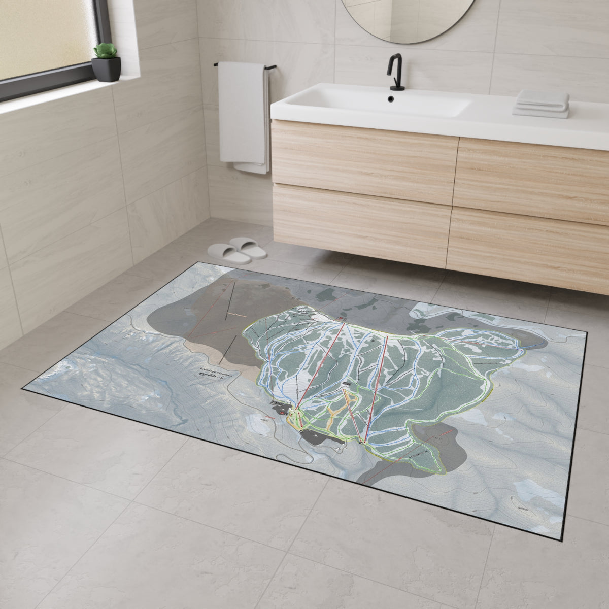 Brundage Mountain, Idaho Ski Resort Map Heavy Duty Floor Mat