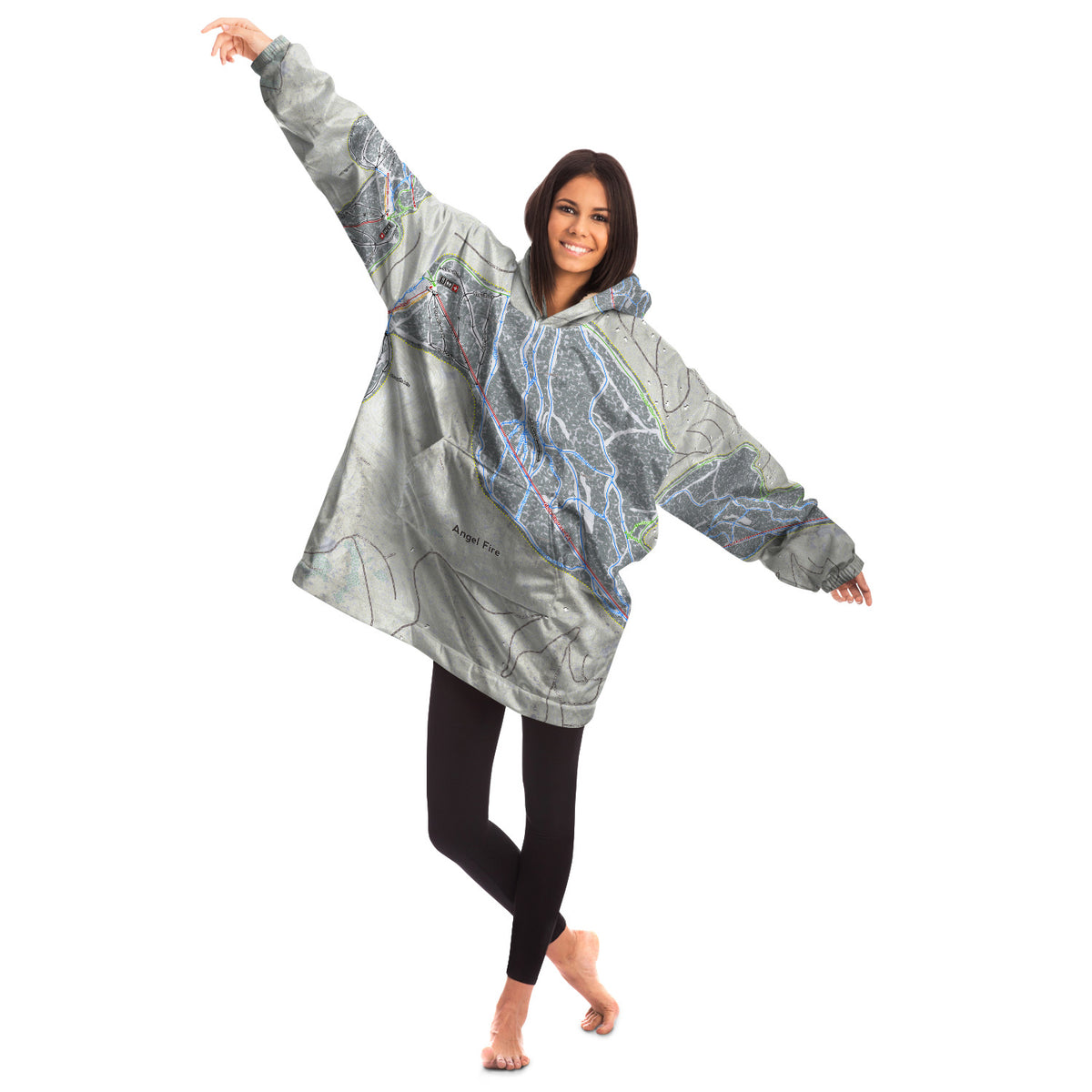 Angel Fire, New Mexico Ski Trail Map - Snug Hoodie