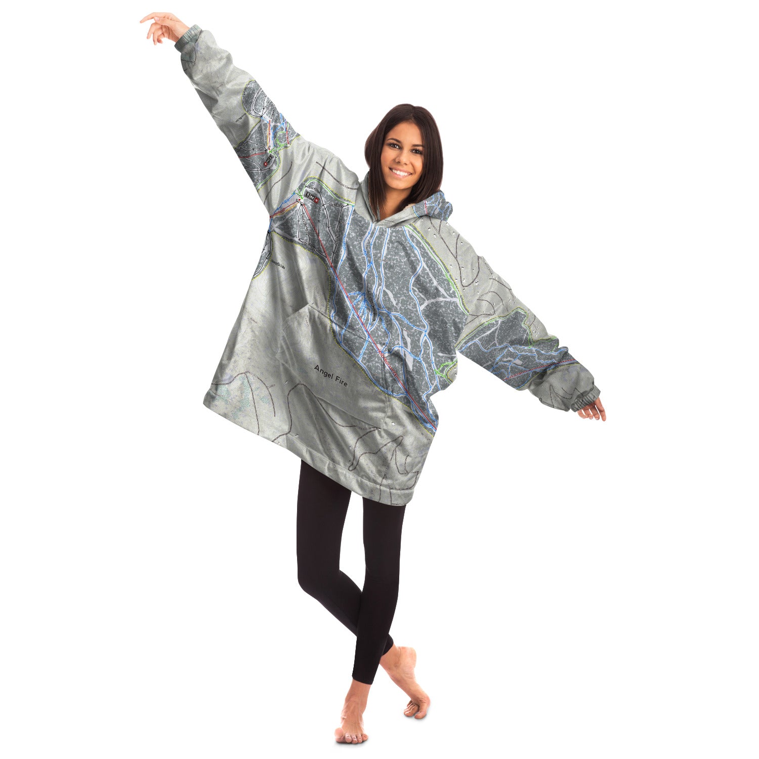 Angel Fire, New Mexico Ski Trail Map - Snug Hoodie