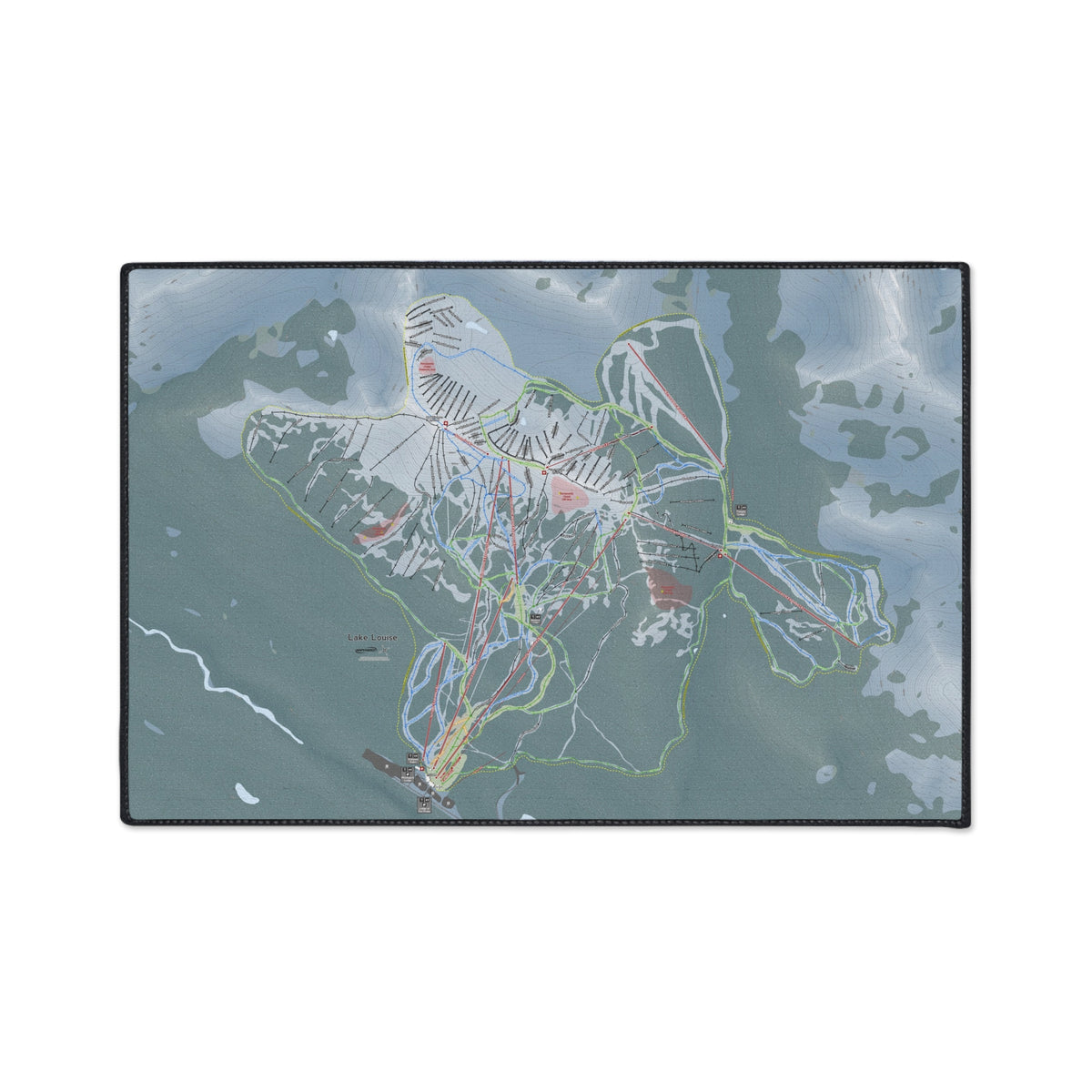 Lake Loiuse, Alberta Ski Resort Map Heavy Duty Floor Mat