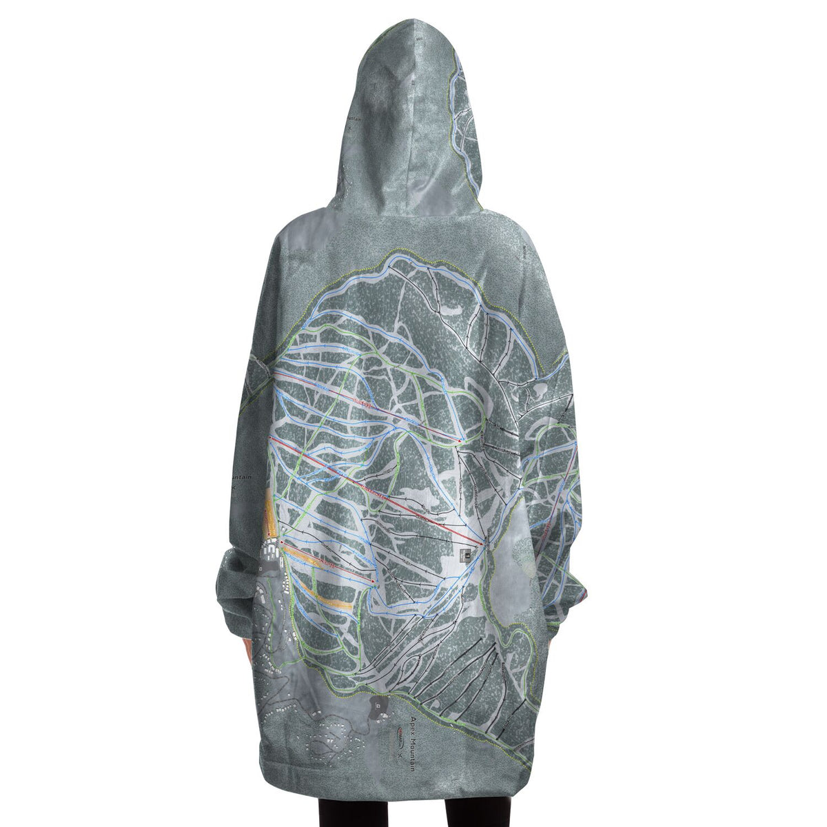 Apex Mountain, British Columbia Ski Trail Map Snug Hoodie