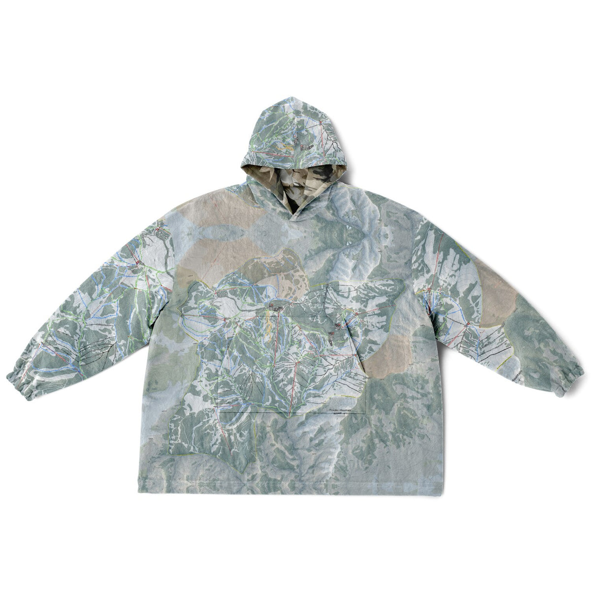 Powder Mountain, Utah Ski Resort Map Youth Reversible Snug Hoodie