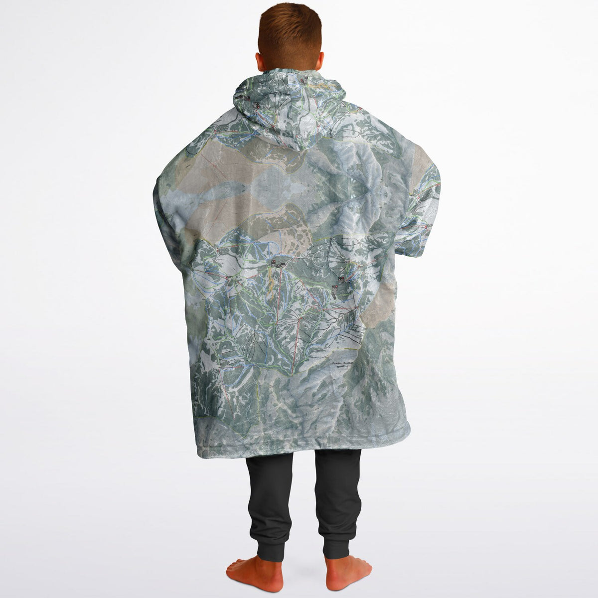Powder Mountain, Utah Ski Resort Map Youth Reversible Snug Hoodie