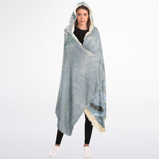 Bromley, Vermont Ski Trail Map - Adult Hooded Blanket