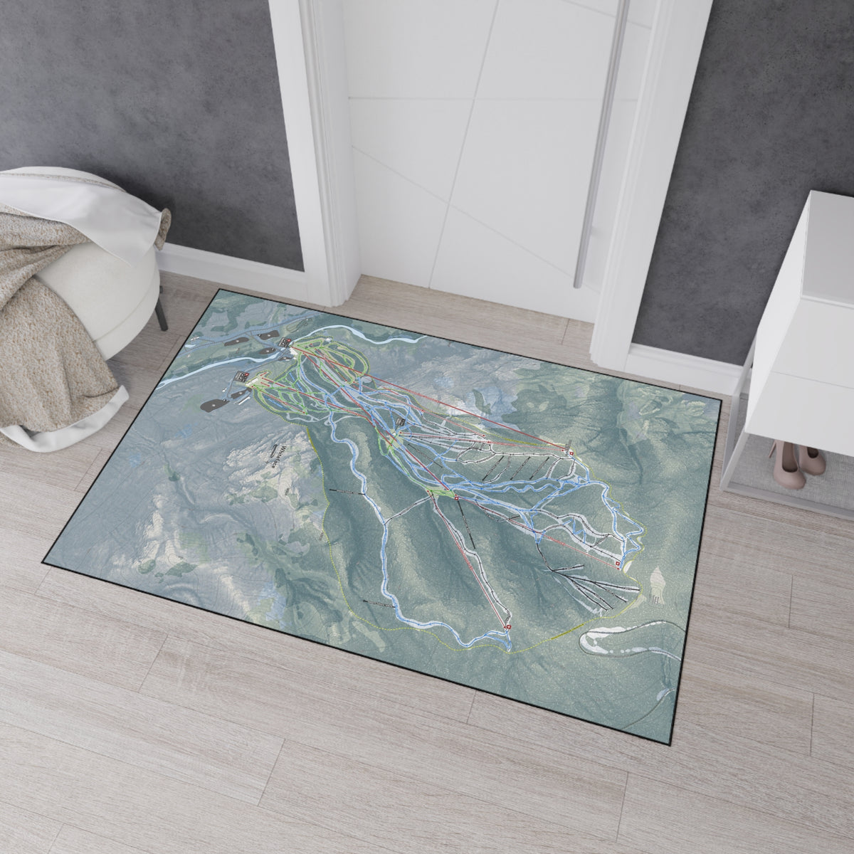 Whiteface Mountain, New York Ski Resort Map Heavy Duty Floor Mat