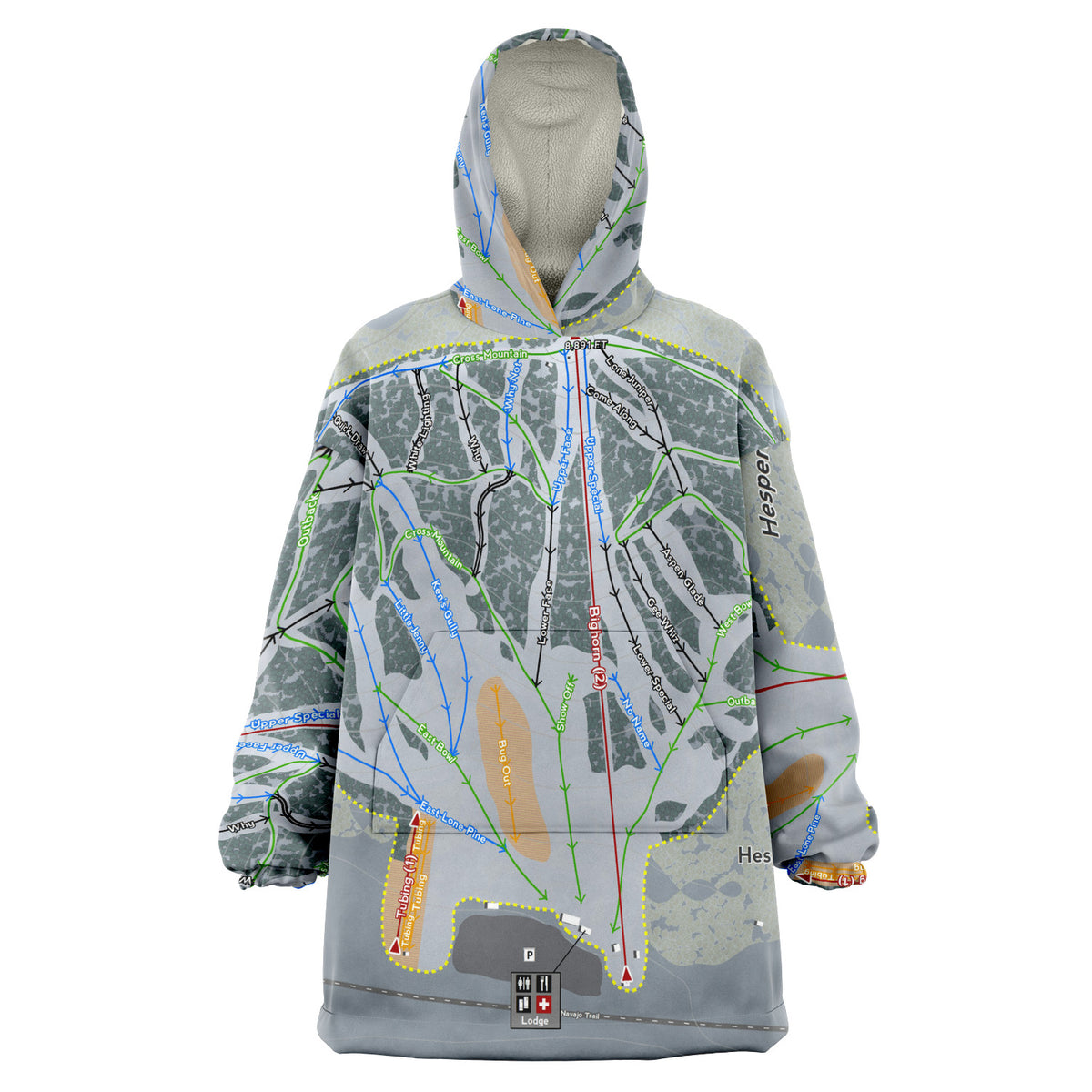 Hesperus, Colorado Ski Trail Map - Snug Hoodie