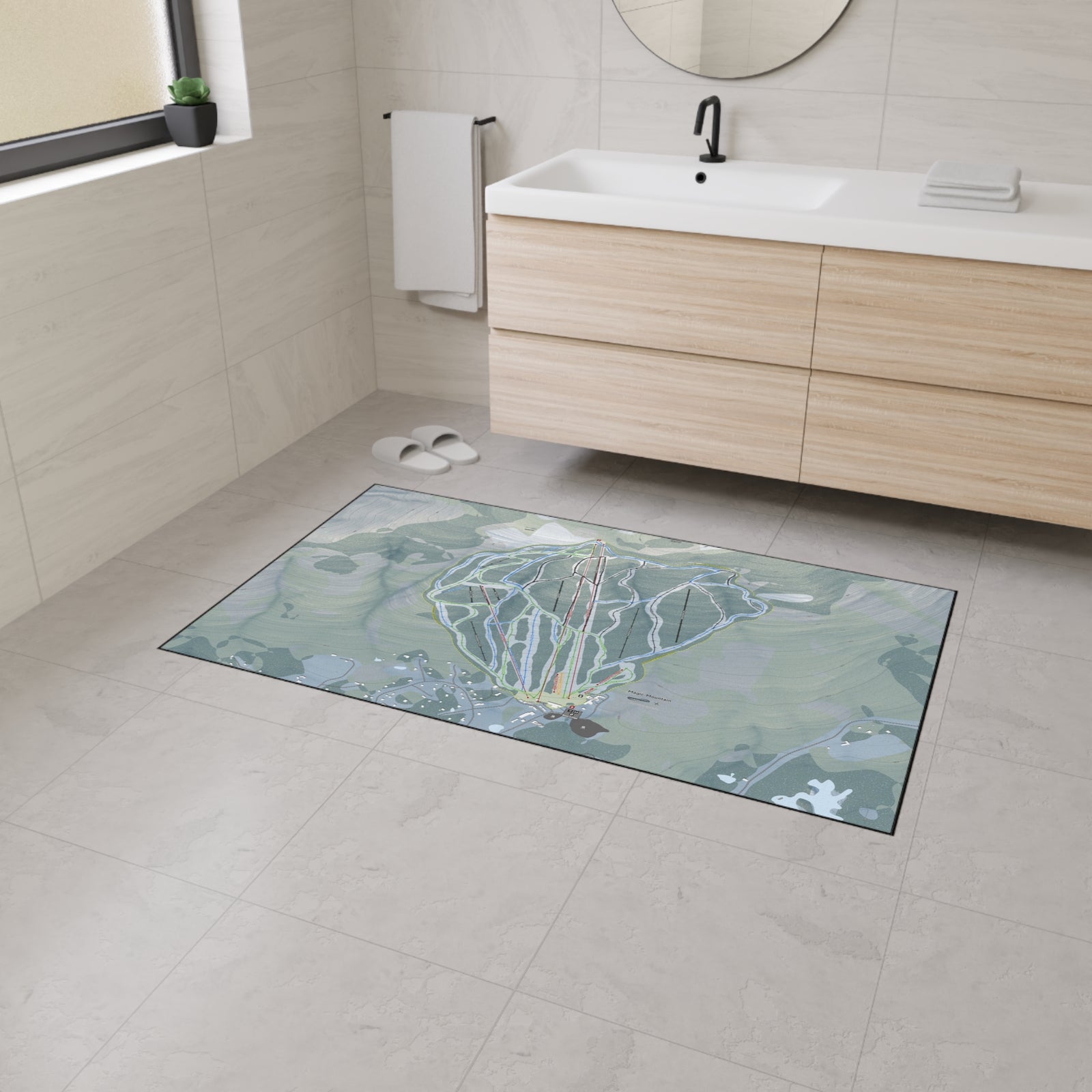 Magic Mountain, Vermont Ski Resort Map Heavy Duty Floor Mat