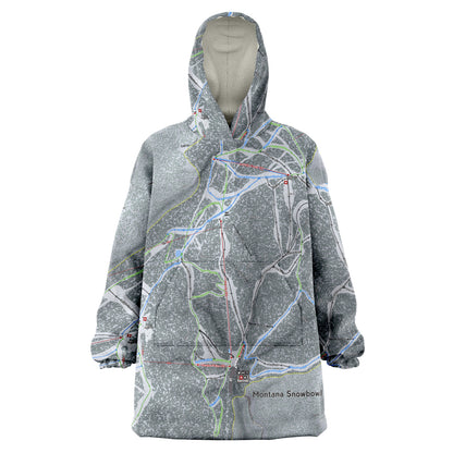 Montana Snowbowl, Montana Ski Trail Map Snug Hoodie - Powderaddicts