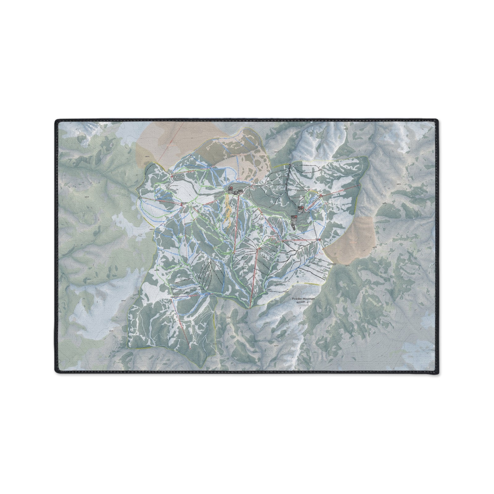 Powder Mountain, Utah Ski Resort Map Heavy Duty Floor Mat