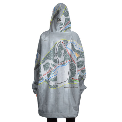 Hurricane Ridge, Washington Ski Trail Map Snug Hoodie