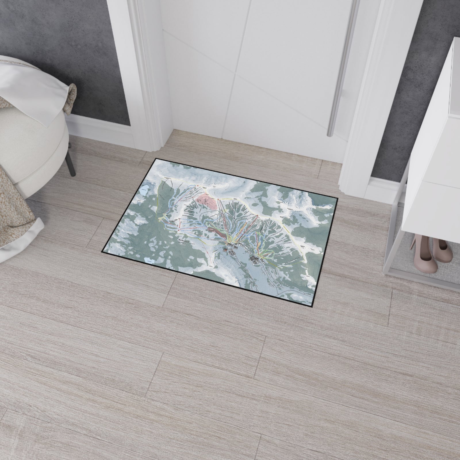 Kirkwood, California Ski Resort Map Heavy Duty Floor Mat