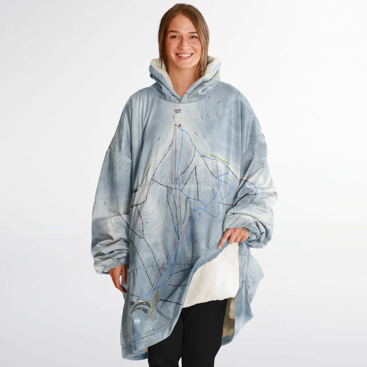 Porters, New Zealand Ski Trail Map - Snug Hoodie